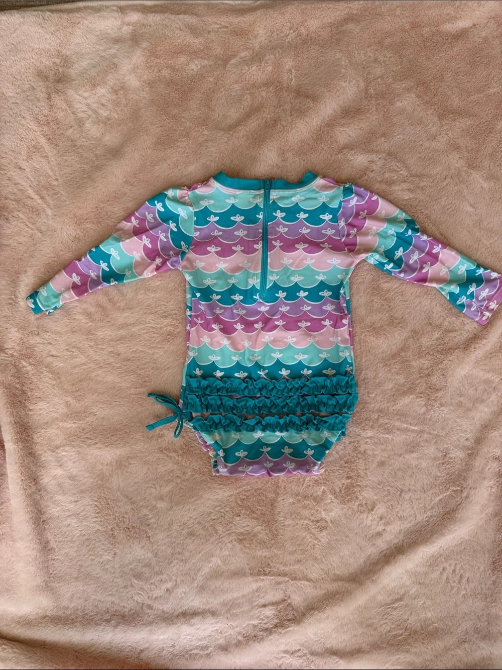 Ruffle Butts Long Sleeve Swimsuit Girls 18-24 m